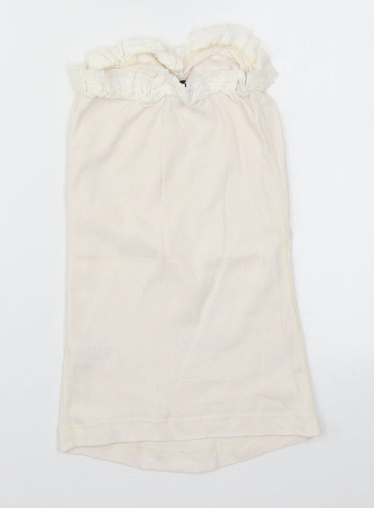Back view of Miss Selfridge women’s white basic tank, size UK 12