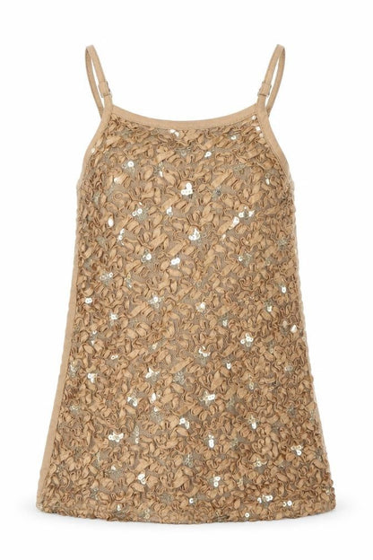 Front view of CYL girls’ beige basic tank, size 4, years
