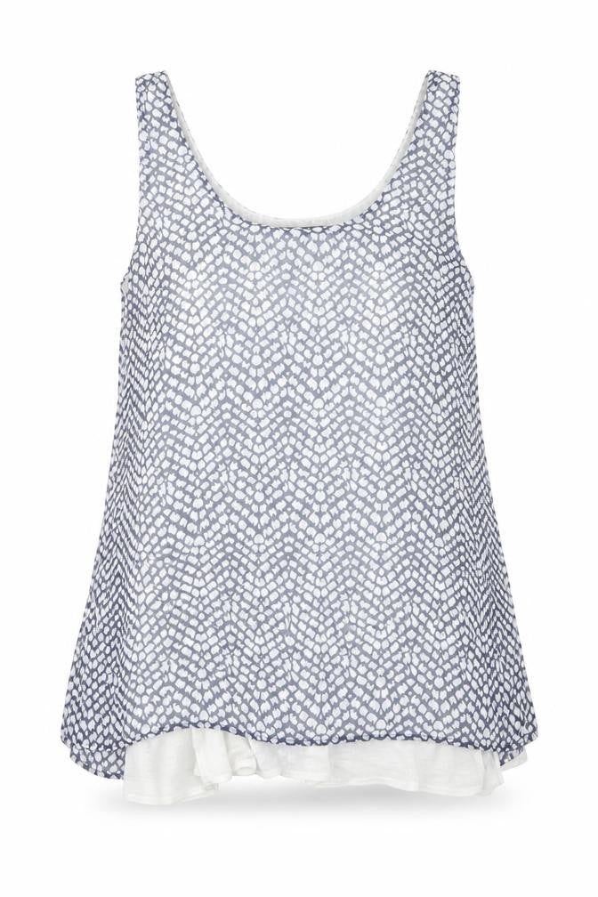 Mango Womens Blue Geometric  Basic Blouse Size S