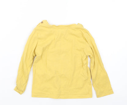 Back view of Mango girls’ yellow basic t-shirt, size 9-12, months