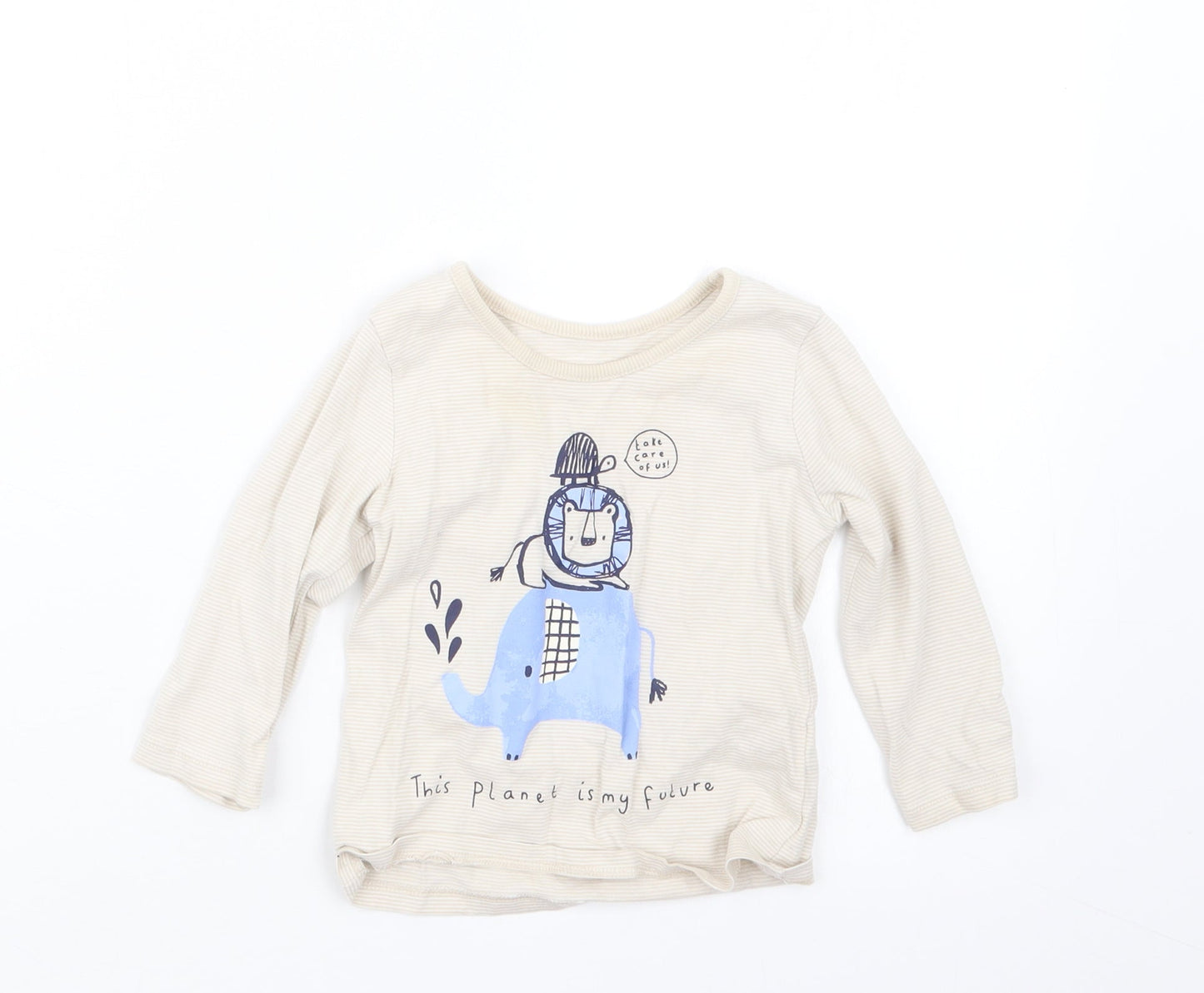 George Boys Beige   Basic T-Shirt Size 9-12 Months