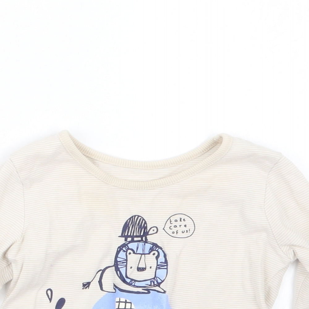 George Boys Beige   Basic T-Shirt Size 9-12 Months