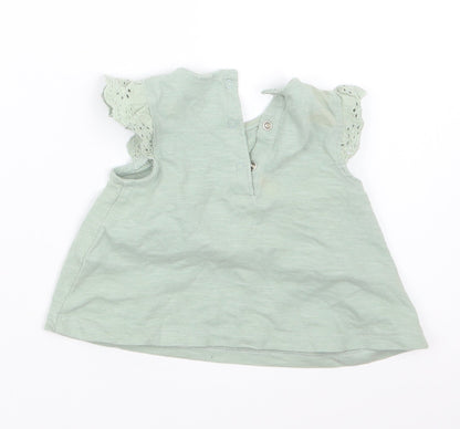 Back view of Next girls’ green basic t-shirt, size 0-3, months
