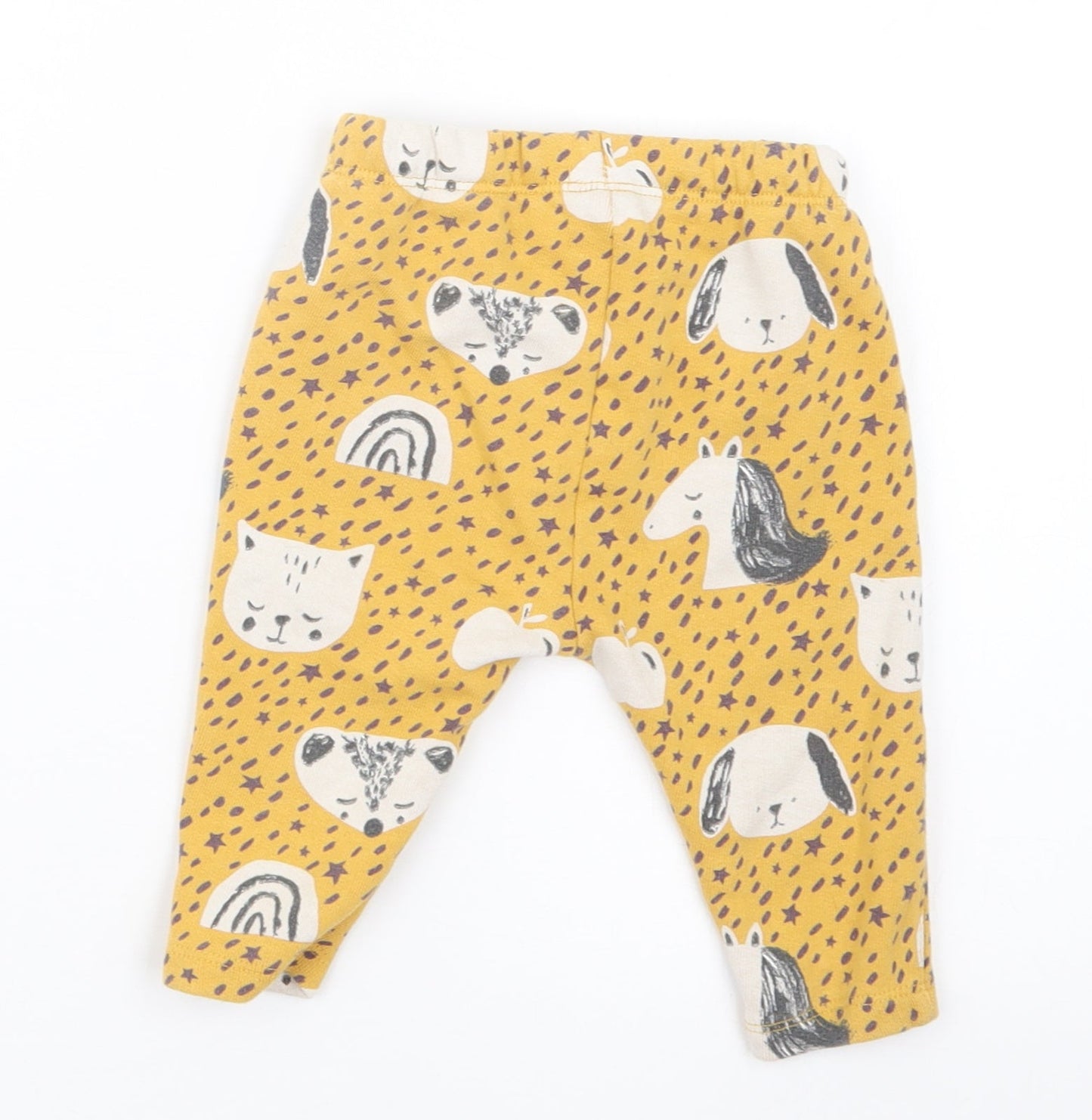 NEXT Girls Yellow Geometric  Jogger Trousers Size 3-6 Months