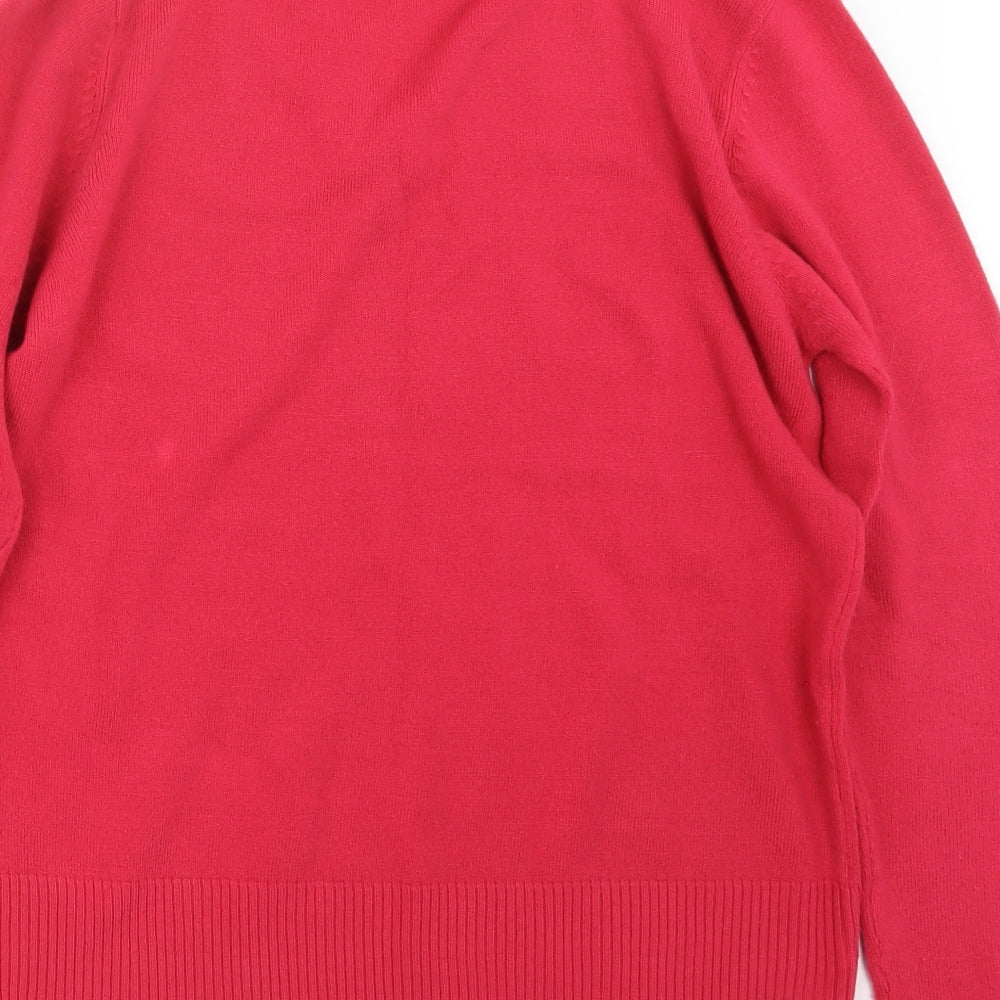 Pure & Natural Womens Pink  Knit Pullover Jumper Size 14
