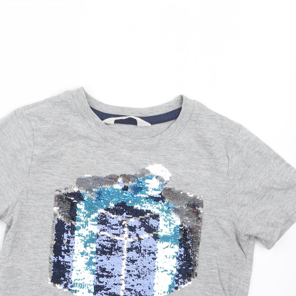 H&M Boys Grey   Basic T-Shirt Size 5-6 Years
