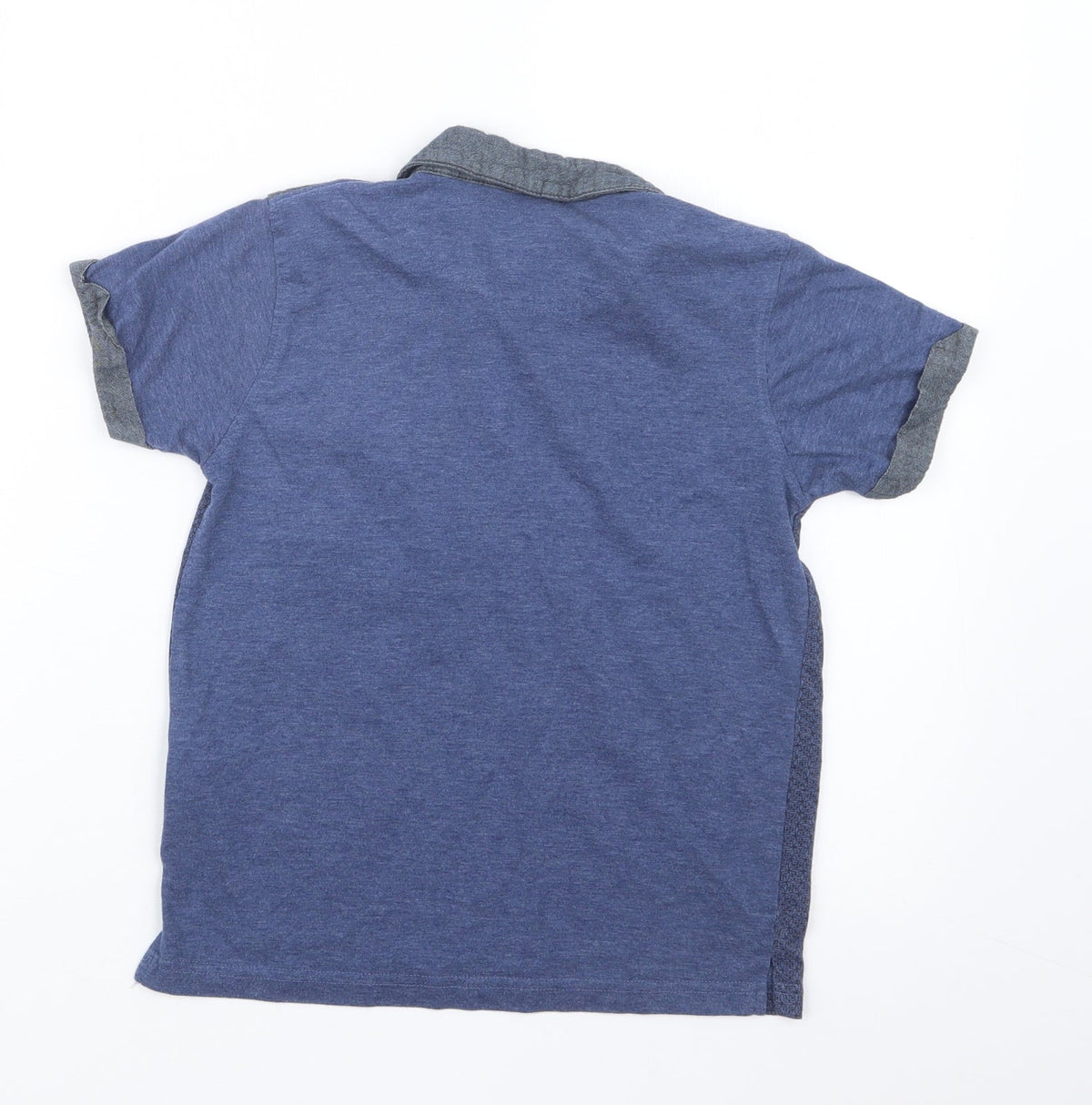 Rebel Boys Blue Geometric  Basic Polo Size 8-9 Years