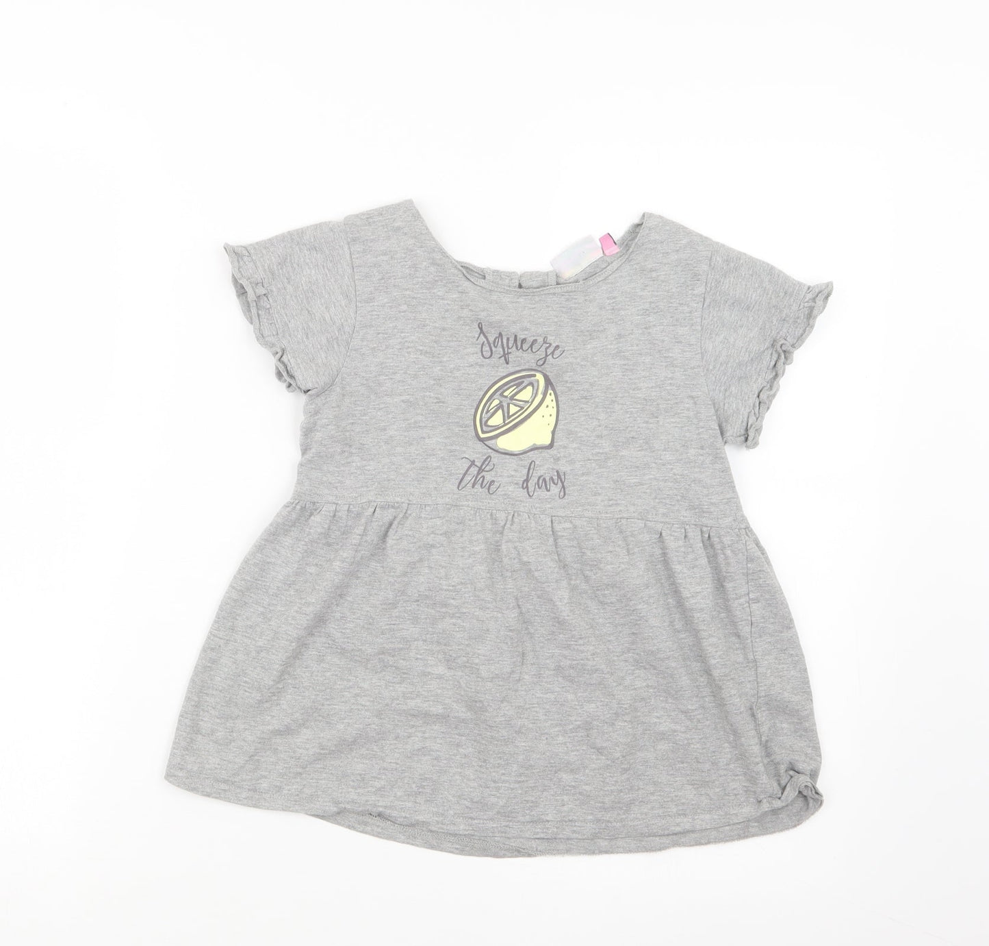 hullabaloo Girls Grey   Basic T-Shirt Size 9-10 Years