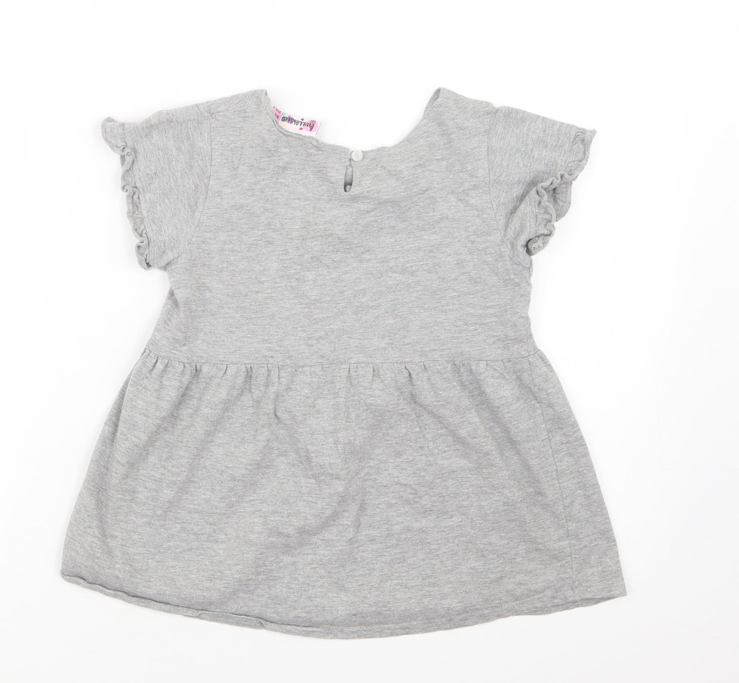 hullabaloo Girls Grey   Basic T-Shirt Size 9-10 Years
