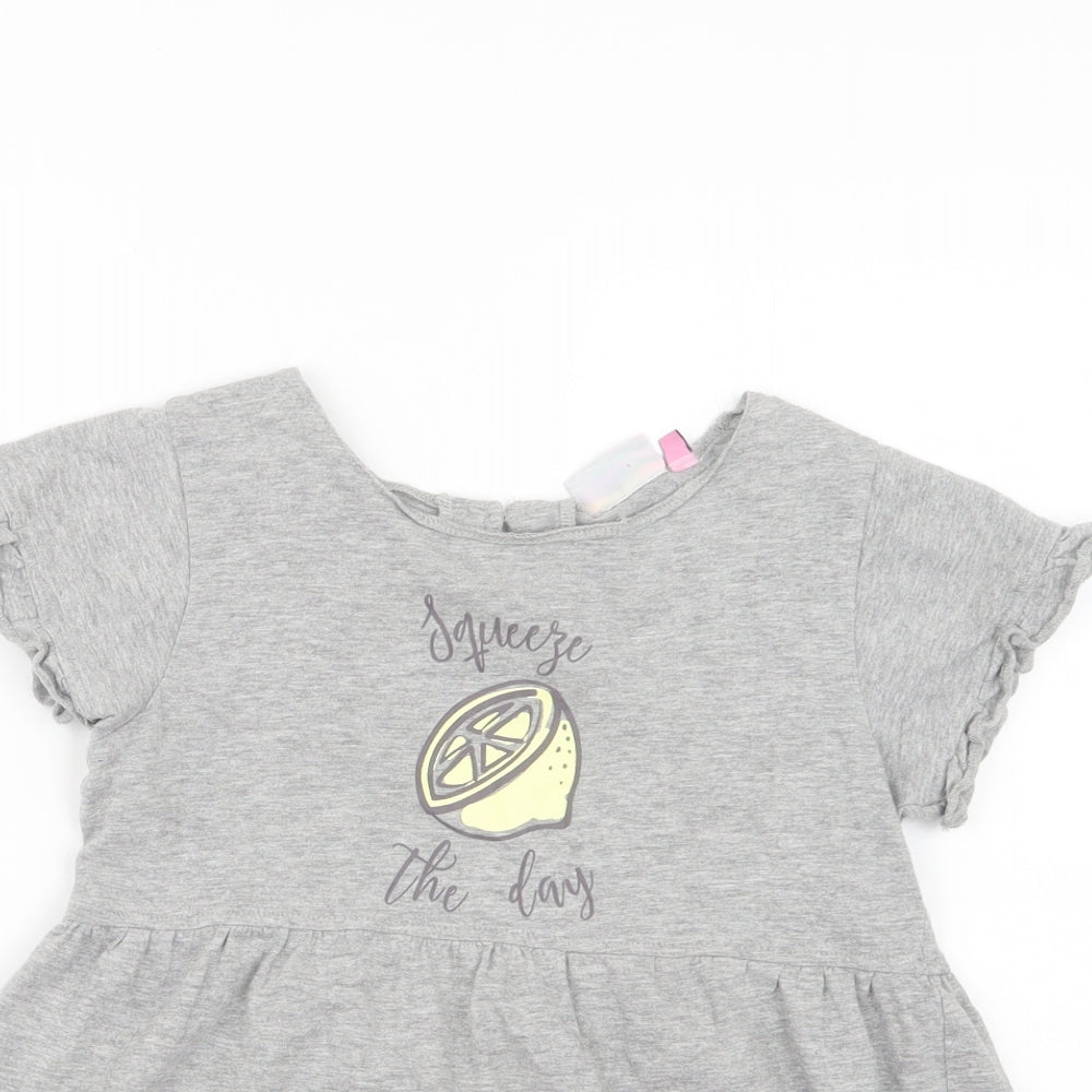 hullabaloo Girls Grey   Basic T-Shirt Size 9-10 Years