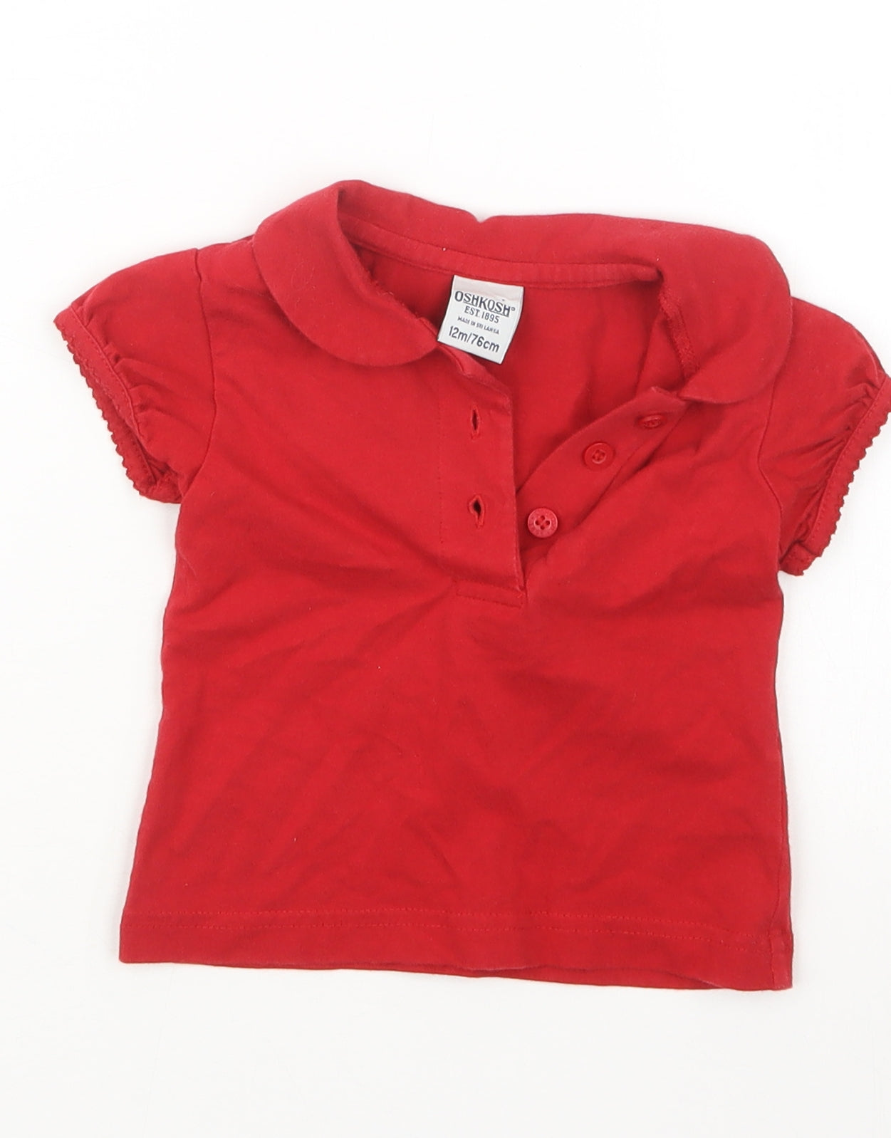 OshKosh Girls Red   Basic T-Shirt Size 12 Months