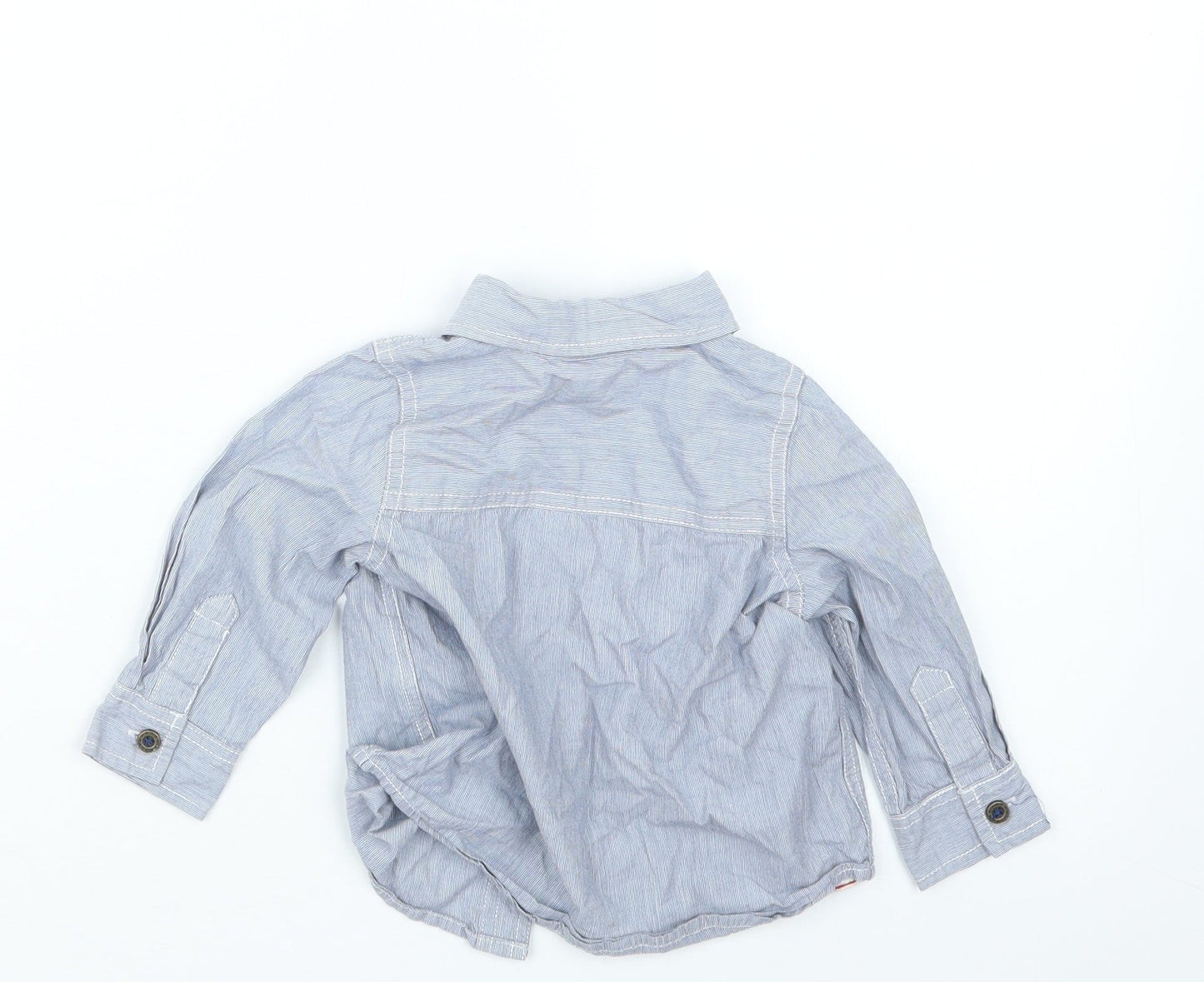 Pumpkin Patch Boys Blue Striped  Basic Button-Up Size 6-9 Months