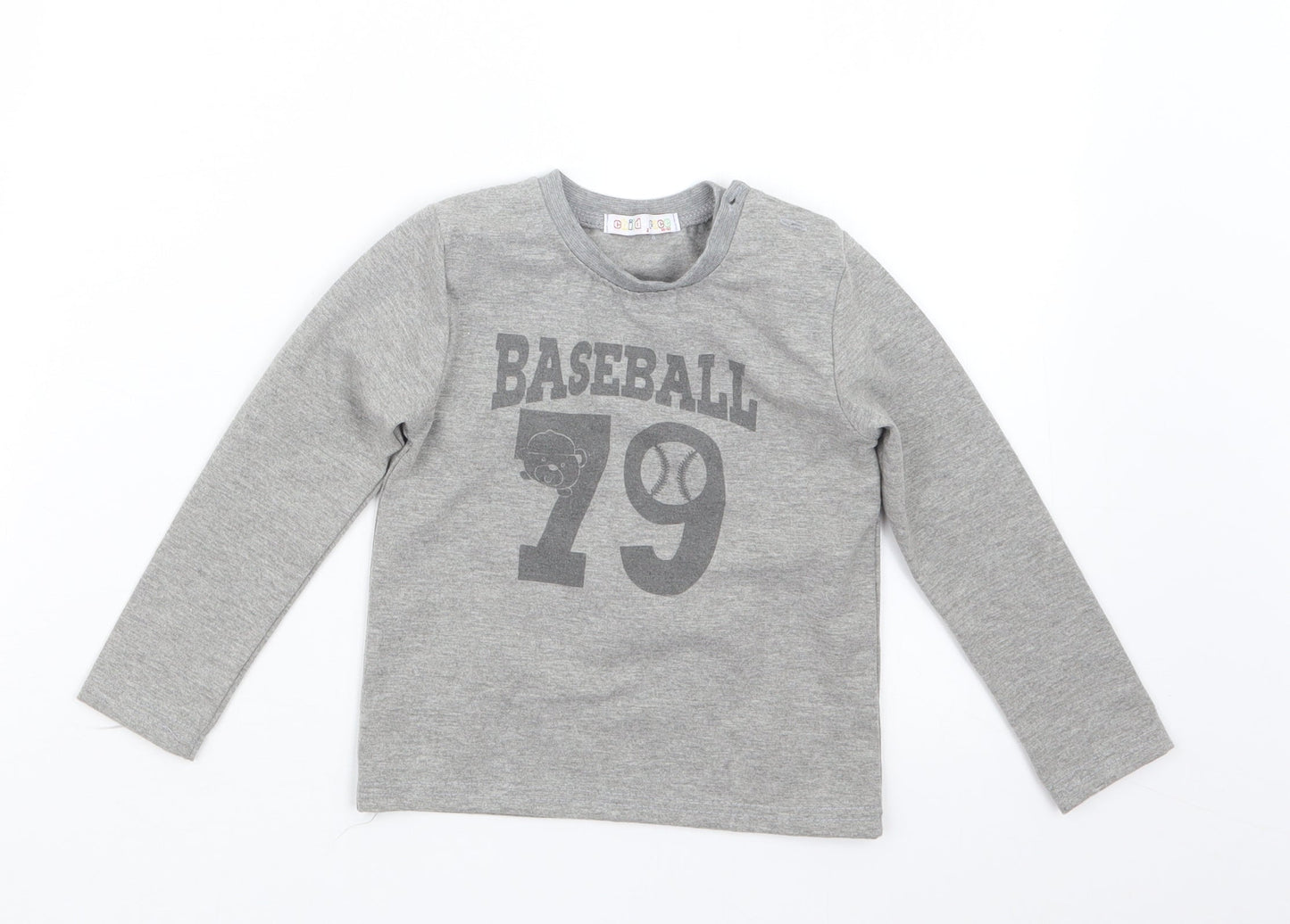 Child Face Boys Grey   Pullover Jumper Size 18-24 Months