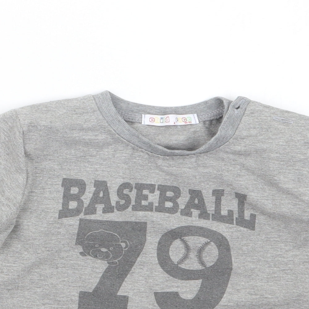 Child Face Boys Grey   Pullover Jumper Size 18-24 Months
