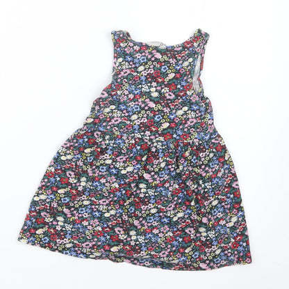 H&M Girls Black Floral  A-Line  Size 2 Years