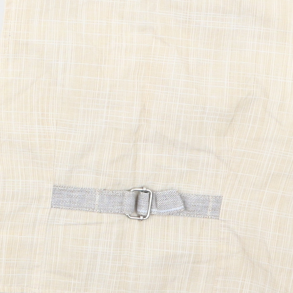 NEXT Boys Beige Check  Jacket Waistcoat Size 12-18 Months