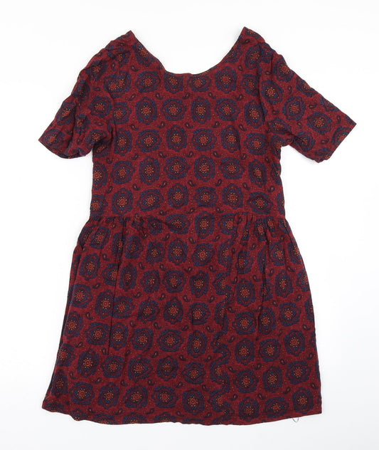 Staring at Stars Womens Purple Batik  Skater Dress  Size XS