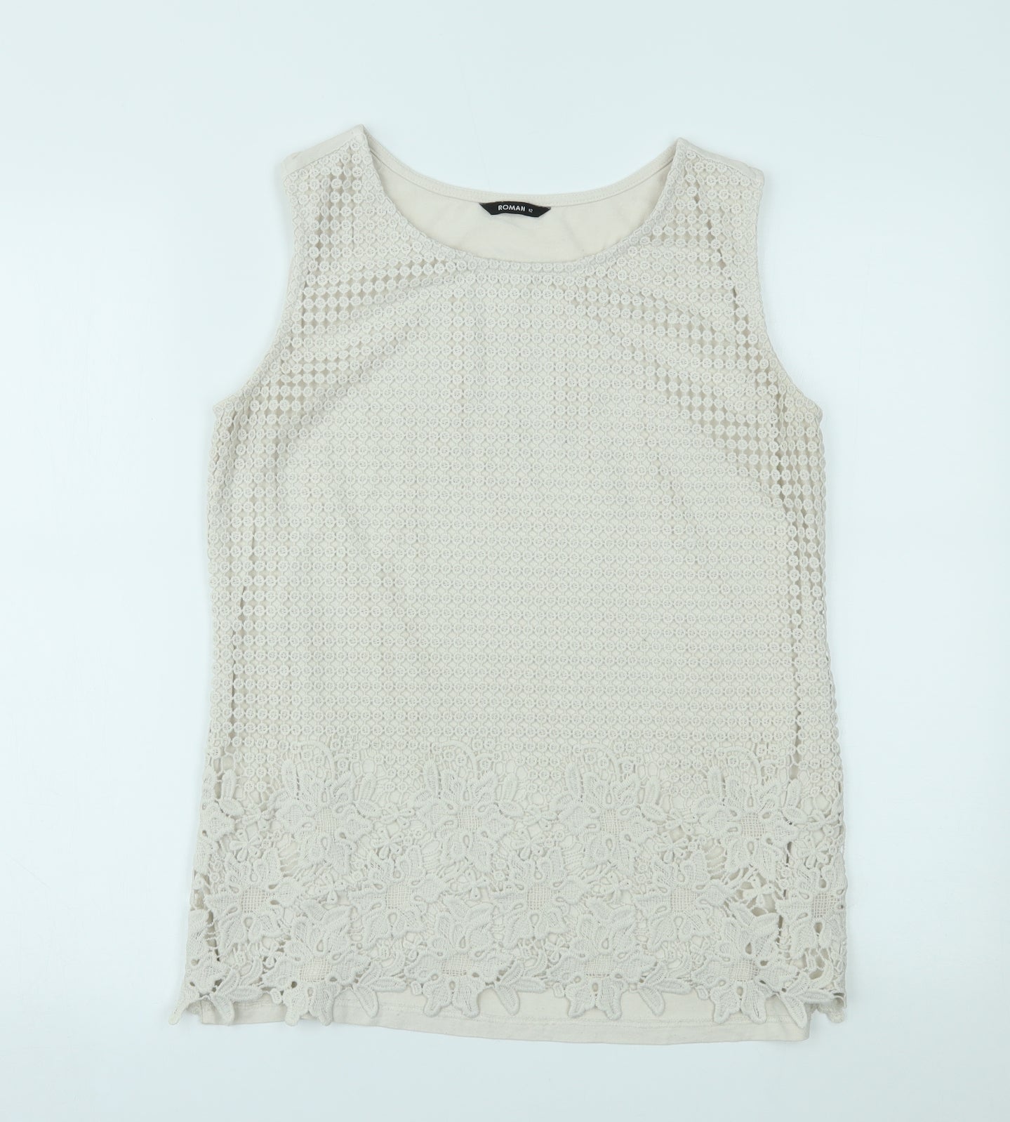 Roman Womens Beige   Basic Tank Size 12