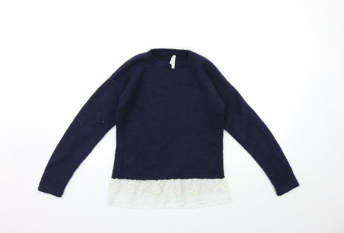 Young Dimension Girls Blue  Knit Pullover Jumper Size 12 Years