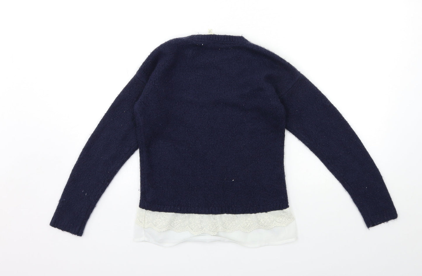 Young Dimension Girls Blue  Knit Pullover Jumper Size 12 Years
