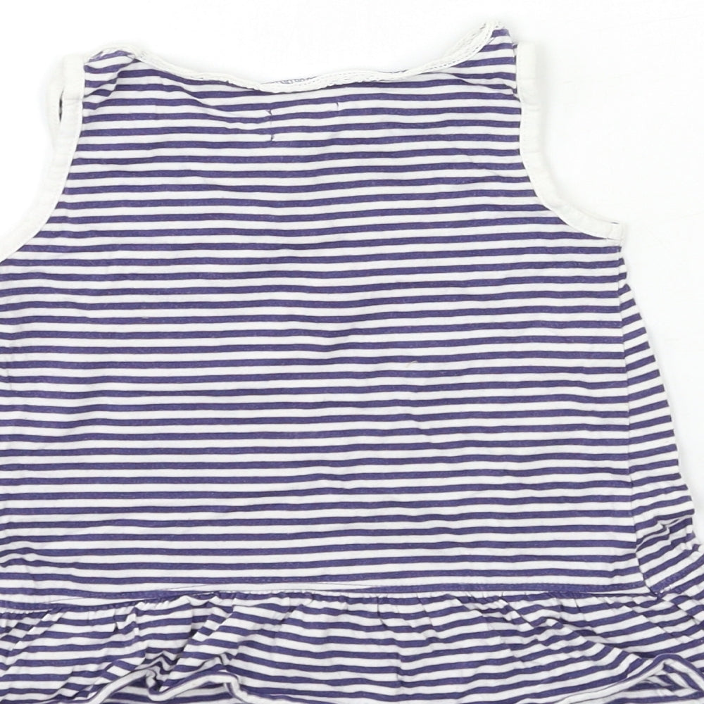F&F Girls Blue Striped  Basic T-Shirt Size 2-3 Years