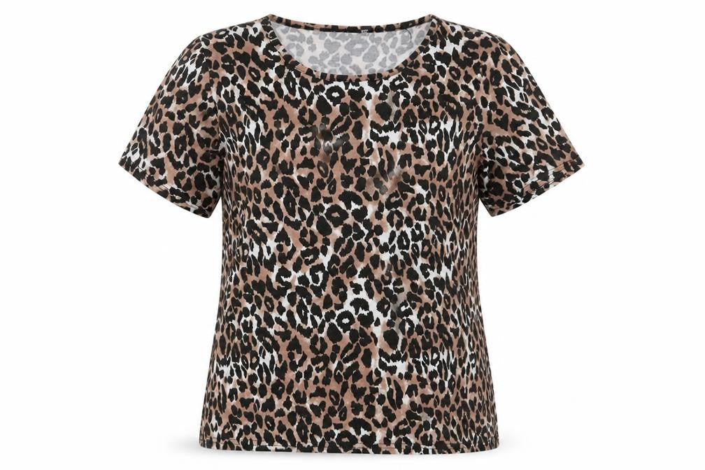 PLT Womens Multicoloured Animal Print  Basic T-Shirt Size 10