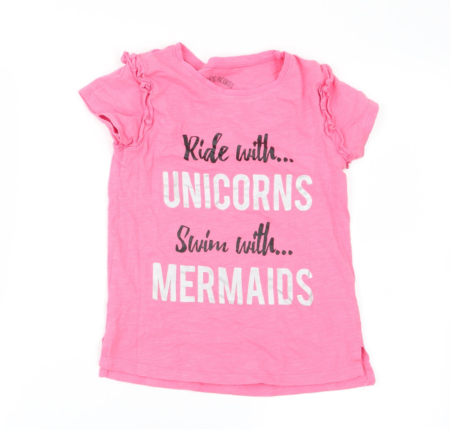 Matalan Girls Pink   Basic T-Shirt Size 7 Years