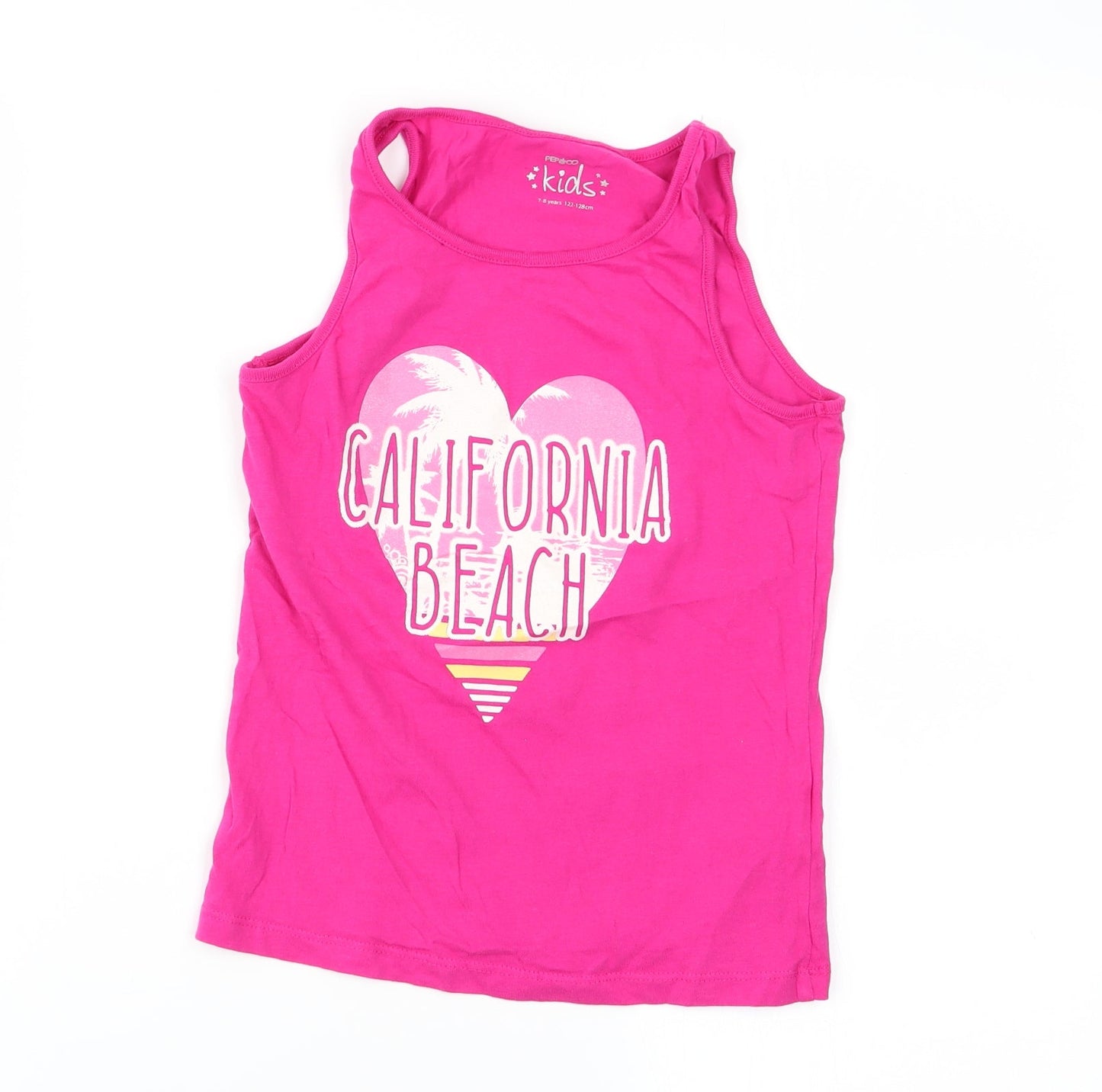 pep and co Girls Pink   Basic Tank Size 7-8 Years