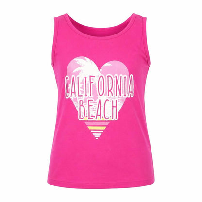 Front view of Pep&Co pep and co girls’ pink basic tank, size 7-8, years