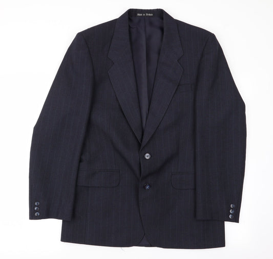 greenwoods Mens Blue Striped  Jacket Blazer Size 38