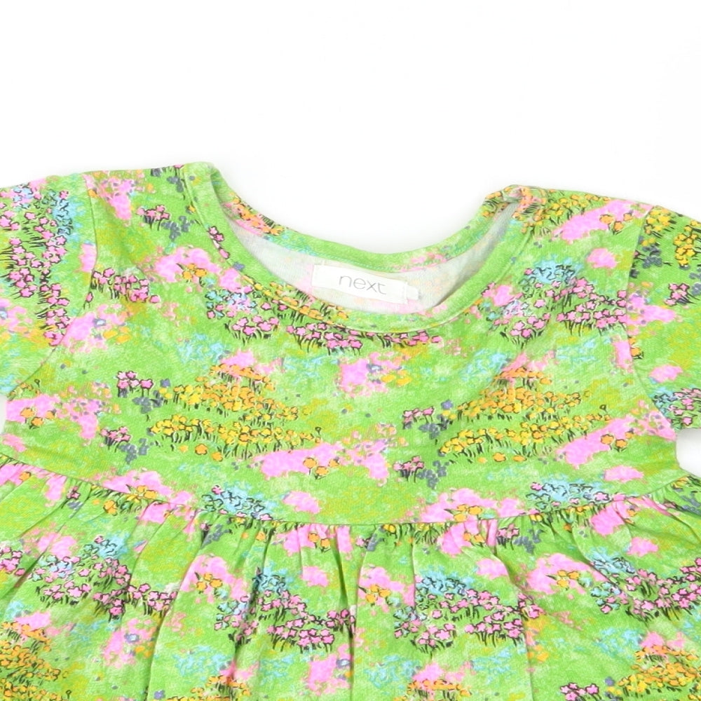 NEXT Girls Green Floral  Fit & Flare  Size 3-6 Months