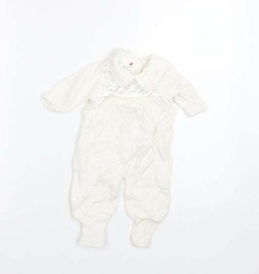 Ladybird Baby White   Coverall One-Piece Size 0-3 Months  - newborn