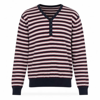 Dissident Mens Grey Striped  Pullover Jumper Size S