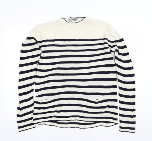 Fabrizio Womens Beige Striped  Pullover Jumper Size L