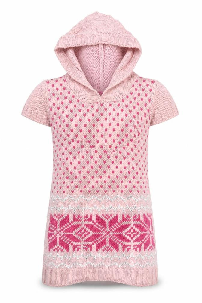 Delicious Girls Pink Fair Isle  Pullover Hoodie Size 11-12 Years