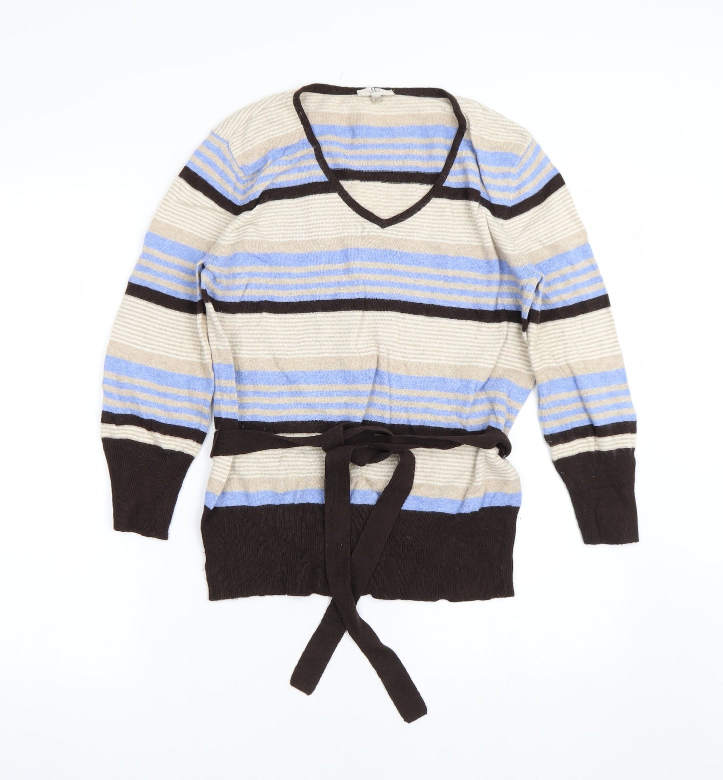 CC Womens Multicoloured Striped  Pullover Jumper Size M