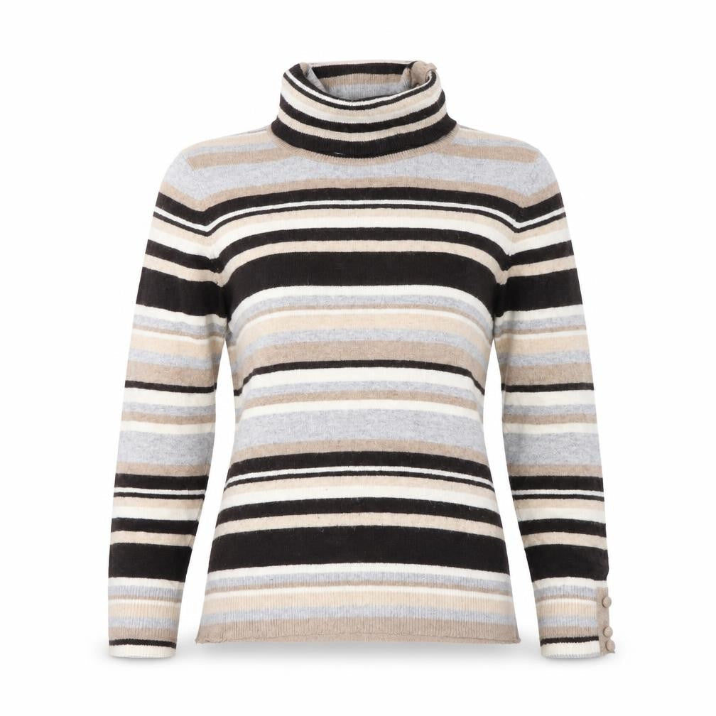 Country Casuals Womens Beige Striped Pullover Jumper Size M