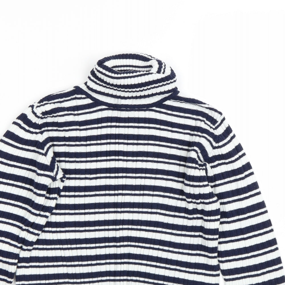Nutmeg Girls Blue Striped  Pullover Jumper Size 9-10 Years