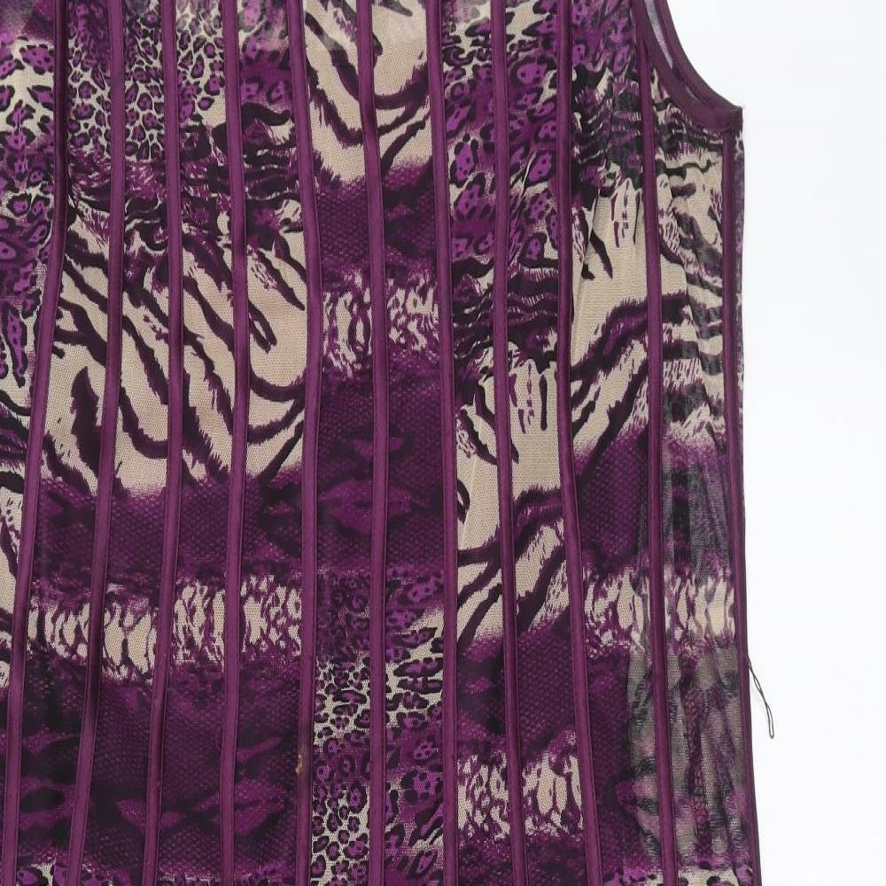 Gilani Womens Purple Geometric  Shift  Size 12
