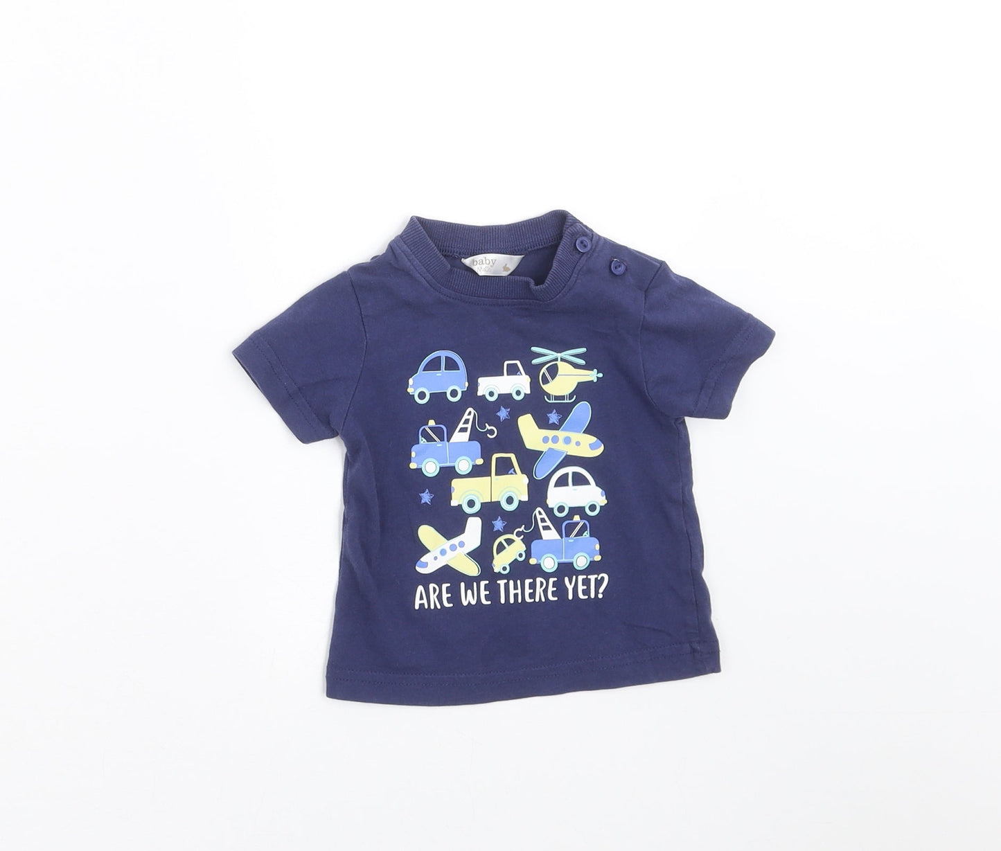 M&Co Baby Blue   Basic T-Shirt Size 3-6 Months  - Are we there yet?