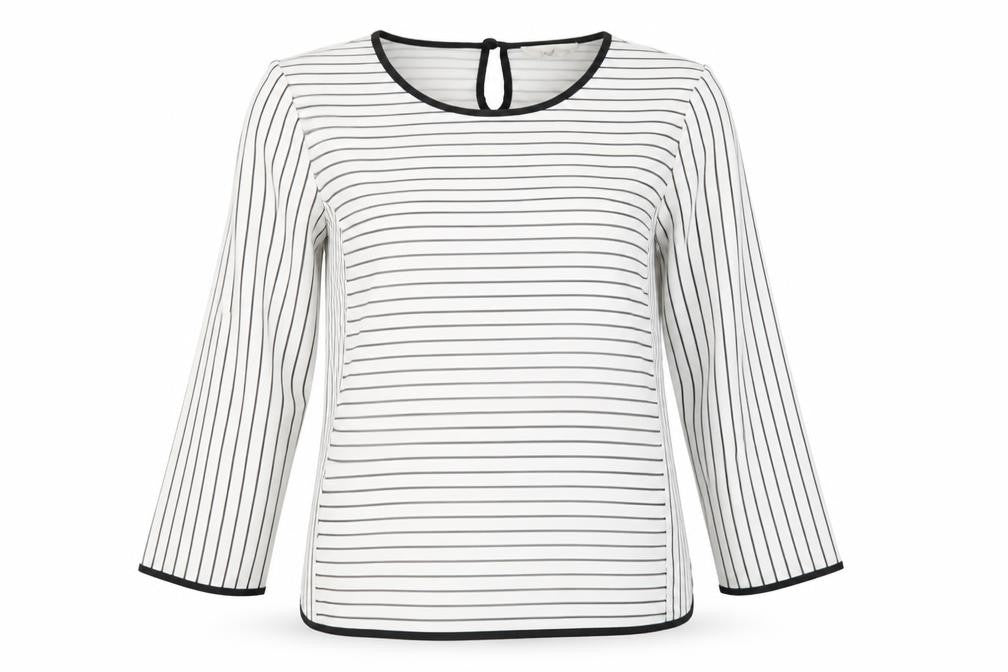 VERO MODA Womens White Striped  Basic Blouse Size S