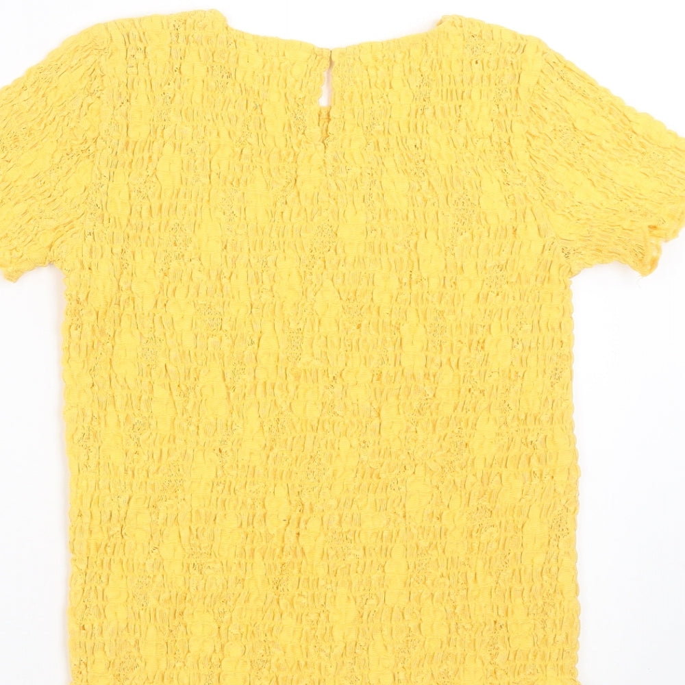 Zara Girls Yellow   Basic T-Shirt Size 10 Years