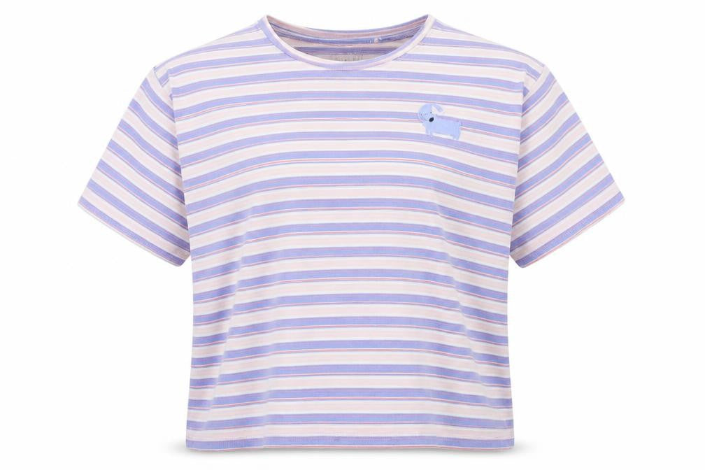 NEXT Girls Multicoloured Striped  Basic T-Shirt Size XS  - Dog