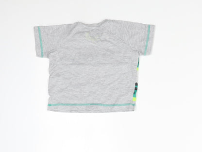 Back view of Matalan Baby Grey Basic T-Shirt, size 9-12, Months
