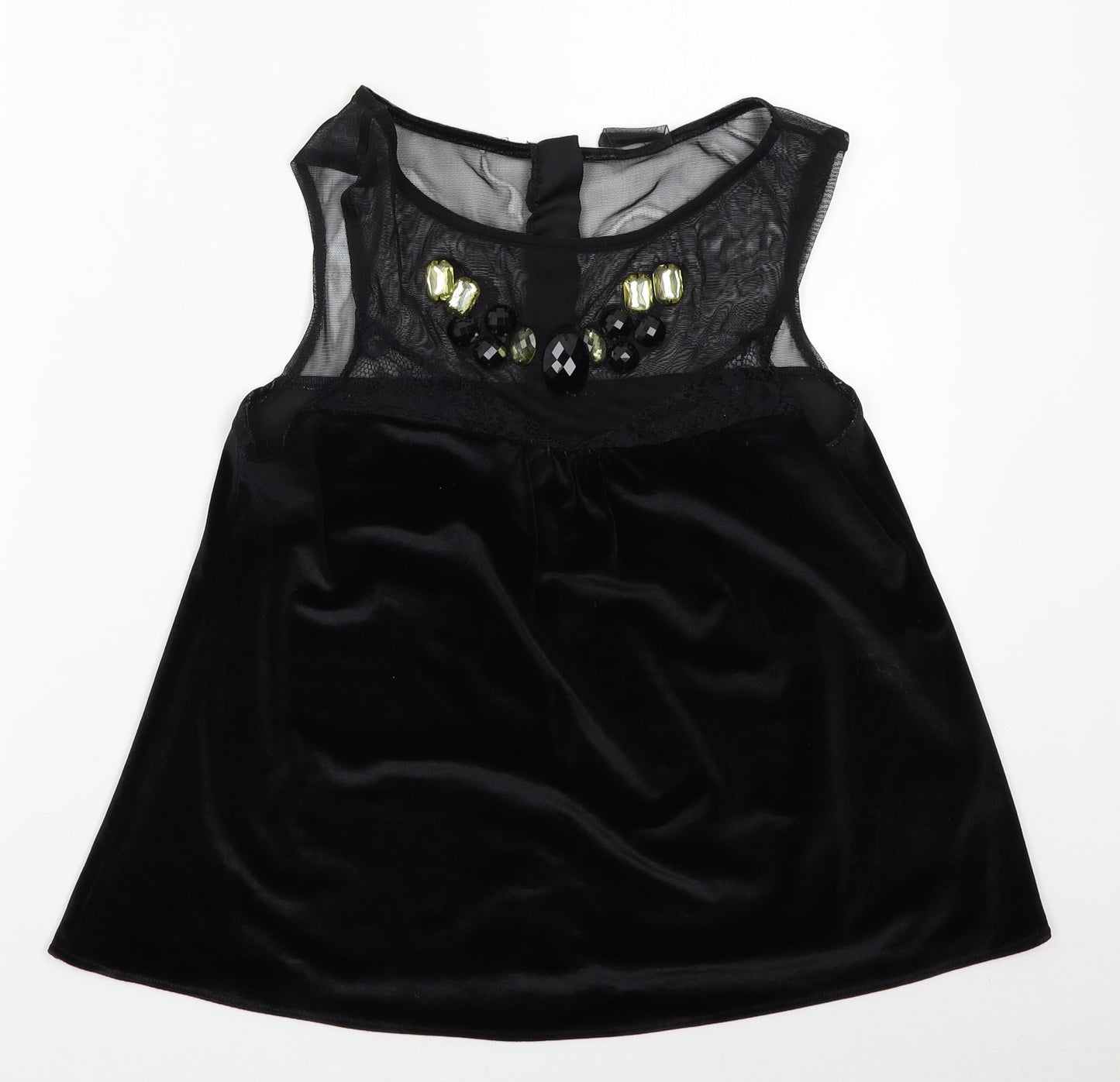 NEXT Womens Black  Velvet Basic Blouse Size 10