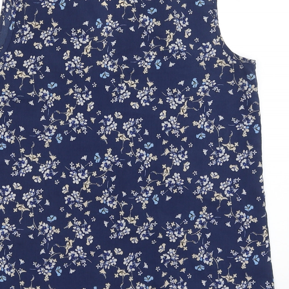 Atmosphere Womens Blue Floral  Basic Blouse Size 10