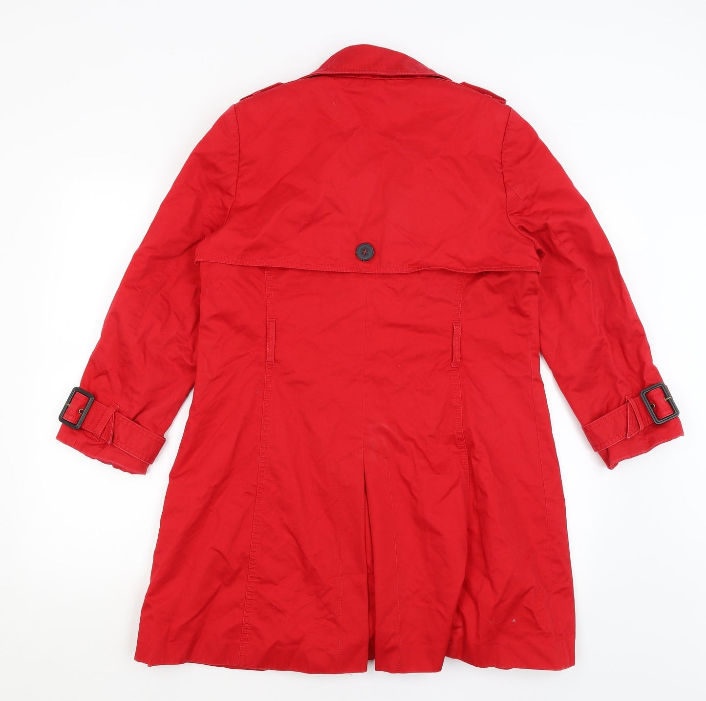M&S Womens Red   Overcoat Coat Size 14