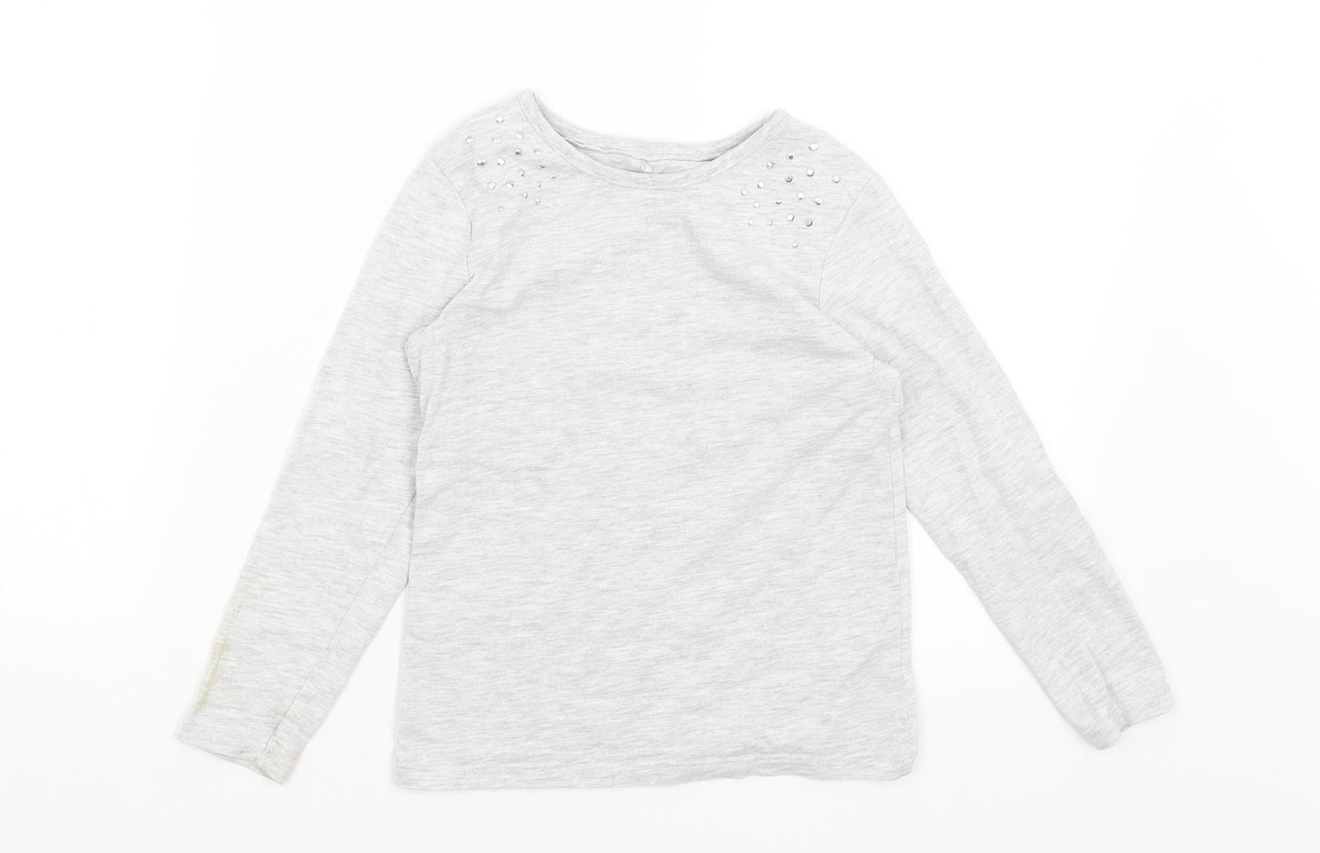 George Girls Grey   Basic T-Shirt Size 6-7 Years