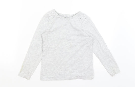 George Girls Grey   Basic T-Shirt Size 6-7 Years