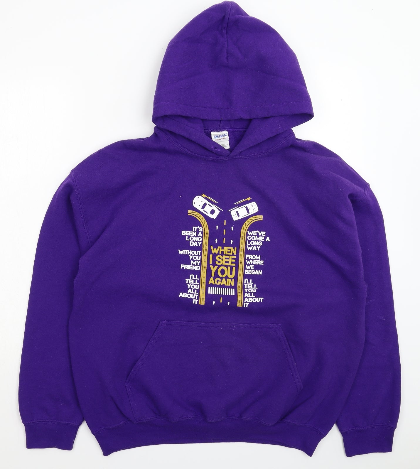 Gildan Mens Purple   Pullover Hoodie Size L